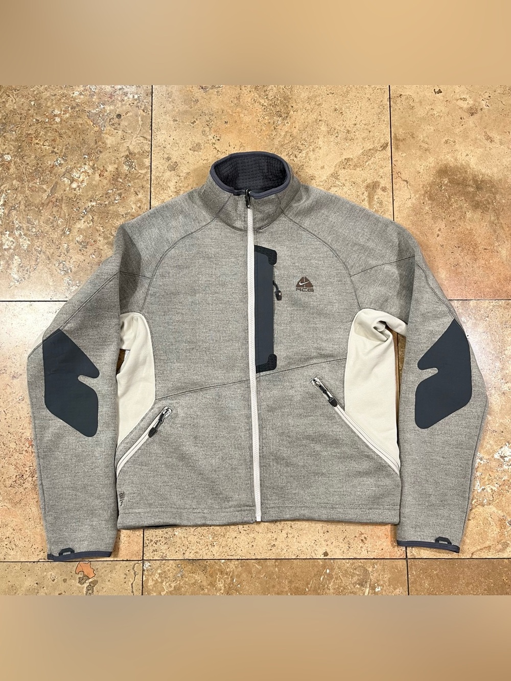 Nike ACG Men’s Sphere Thermal Full Zip Technical Fleece Jacket Grey Small Hiking